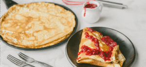 Crêpes aux poires et framboises