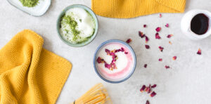 Matcha latte & Pink latte